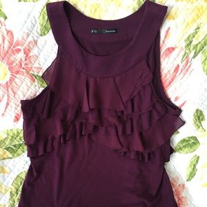 Layered burgundy sleeveless top- Maurice’s size XL